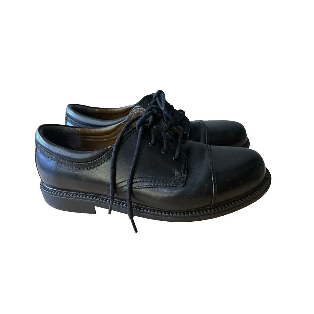 Men's Dockers Black Gordon 90-2214 Cordovan Cap Toe LaceUp Leather Oxford Sz 10W